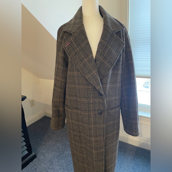 Avec Les Filles Double Face Plaid Wool Blend Coat - Picture 3 of 13
